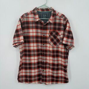 Mountain Hardwear Plaid Shirt Short Sleeve Button‎ Up Casual Mens XL
